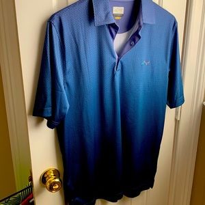 Greg Norman Sharktooth Ombré Blue to Purple fade golf shirt M